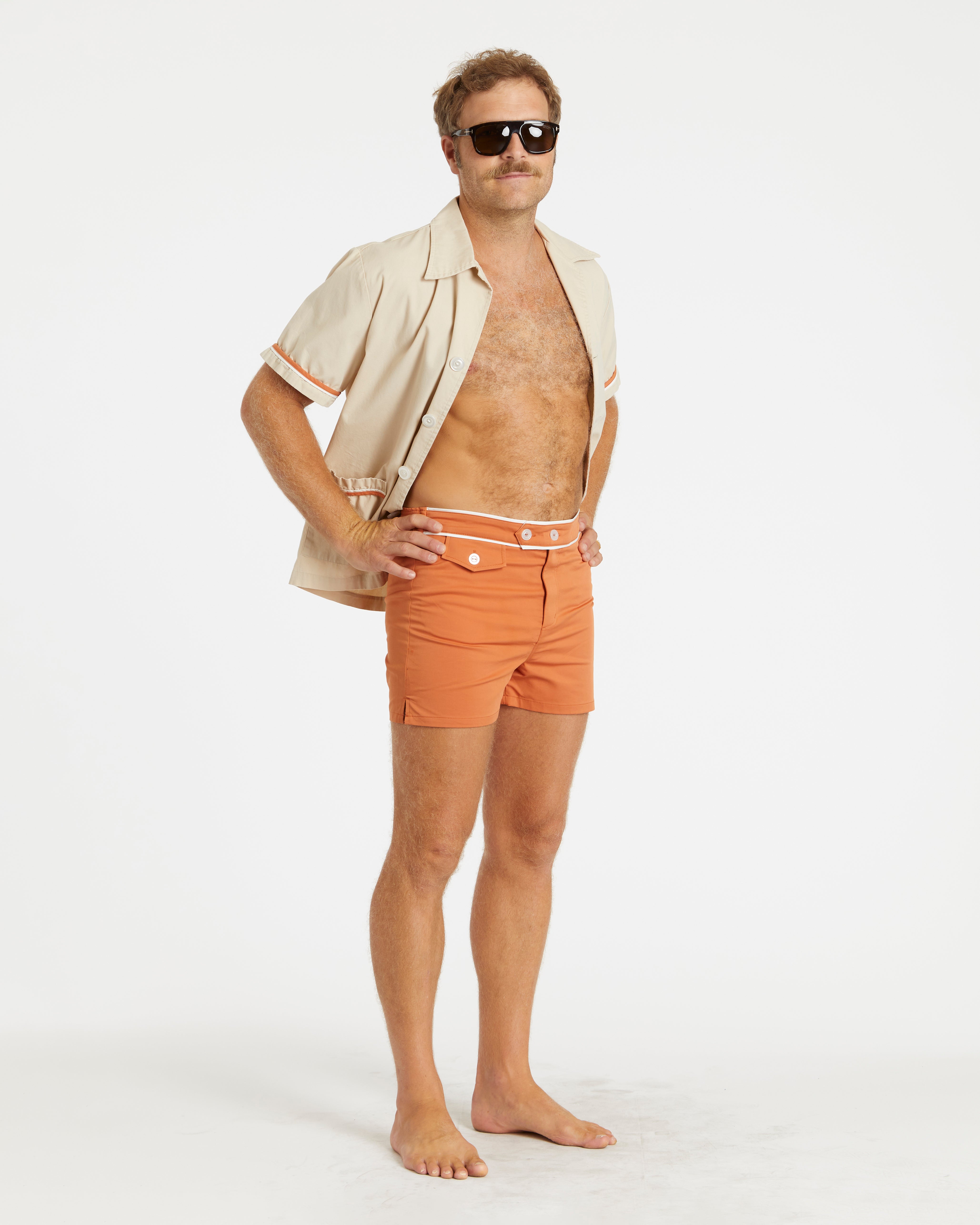 Summer Cabana Shirt (Sand/Rust/White)