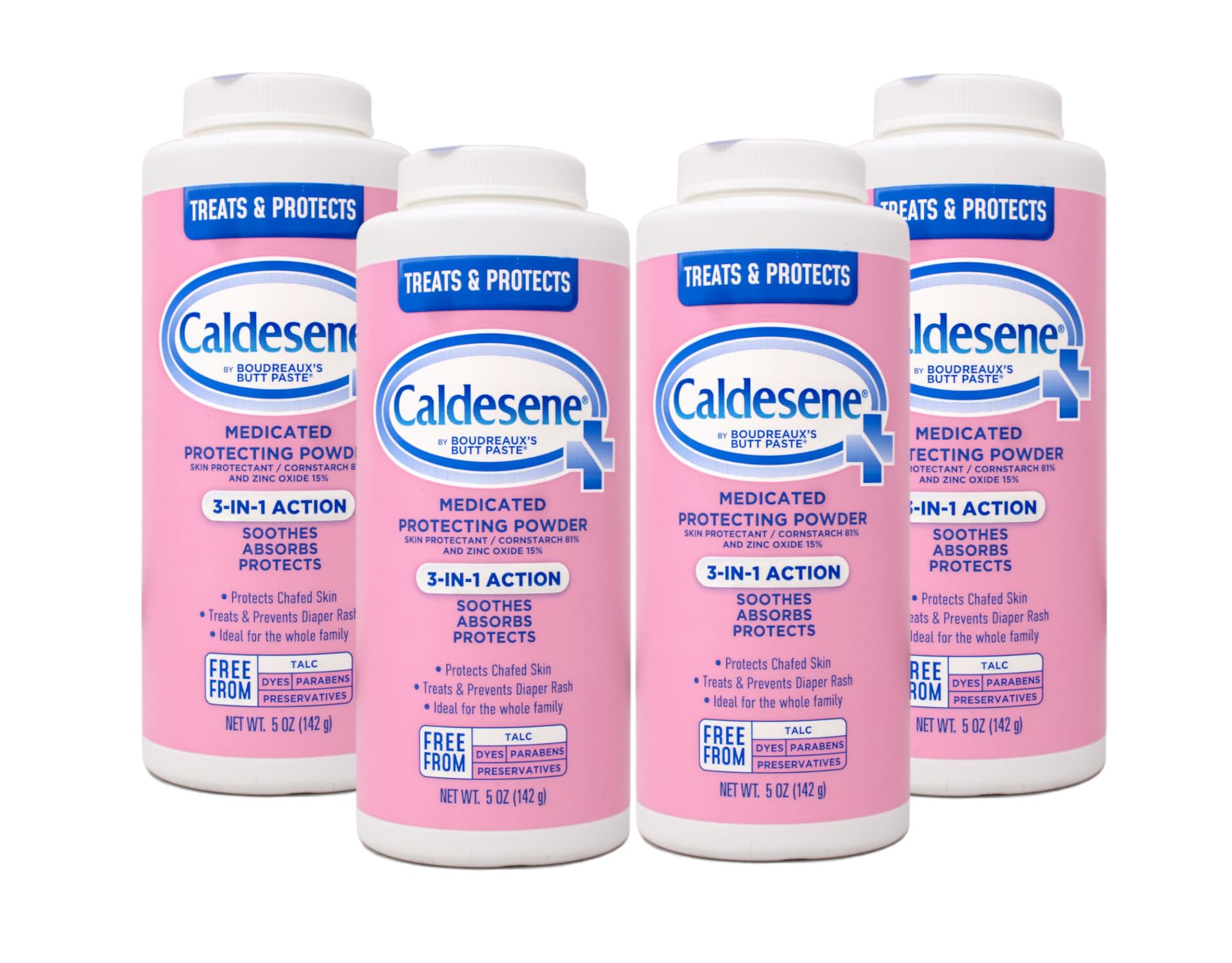 Caldesene Medicated Protecting Body Powder with Zinc Oxide and Cornstarch, Talc Free, 5 Oz