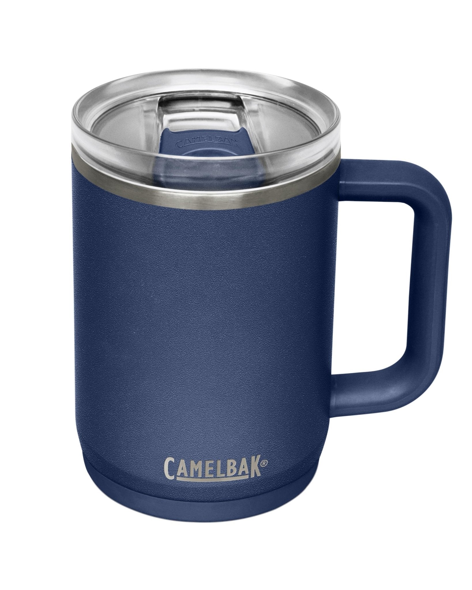 CamelBak Thrive Leak-Proof 16 oz Mug, Insulated Stainless Steel - for Travel, Coffee, Tea, hot Beverages - Spill Proof - Cup-Holder Compatible, Navy