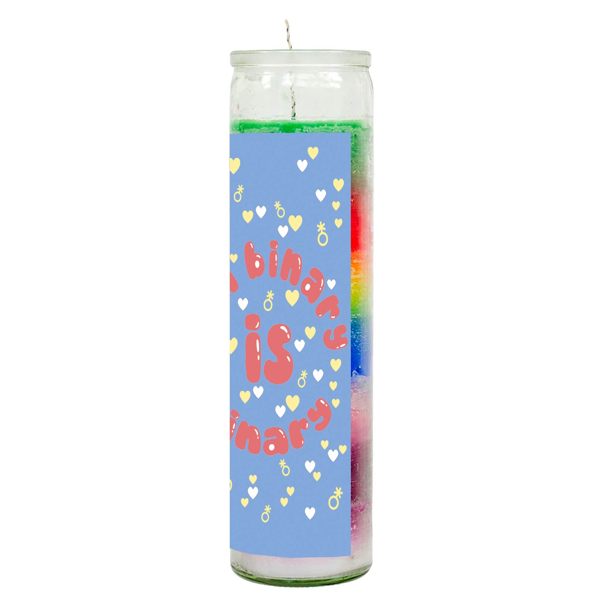 Nonbinary Is Finary Rainbow Candle by BOBBYK