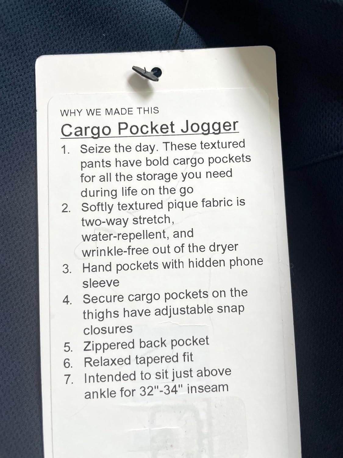 Cargo Pocket Jogger - TRNV (True Navy) (US, Numeric, 34, Regular, Regular)