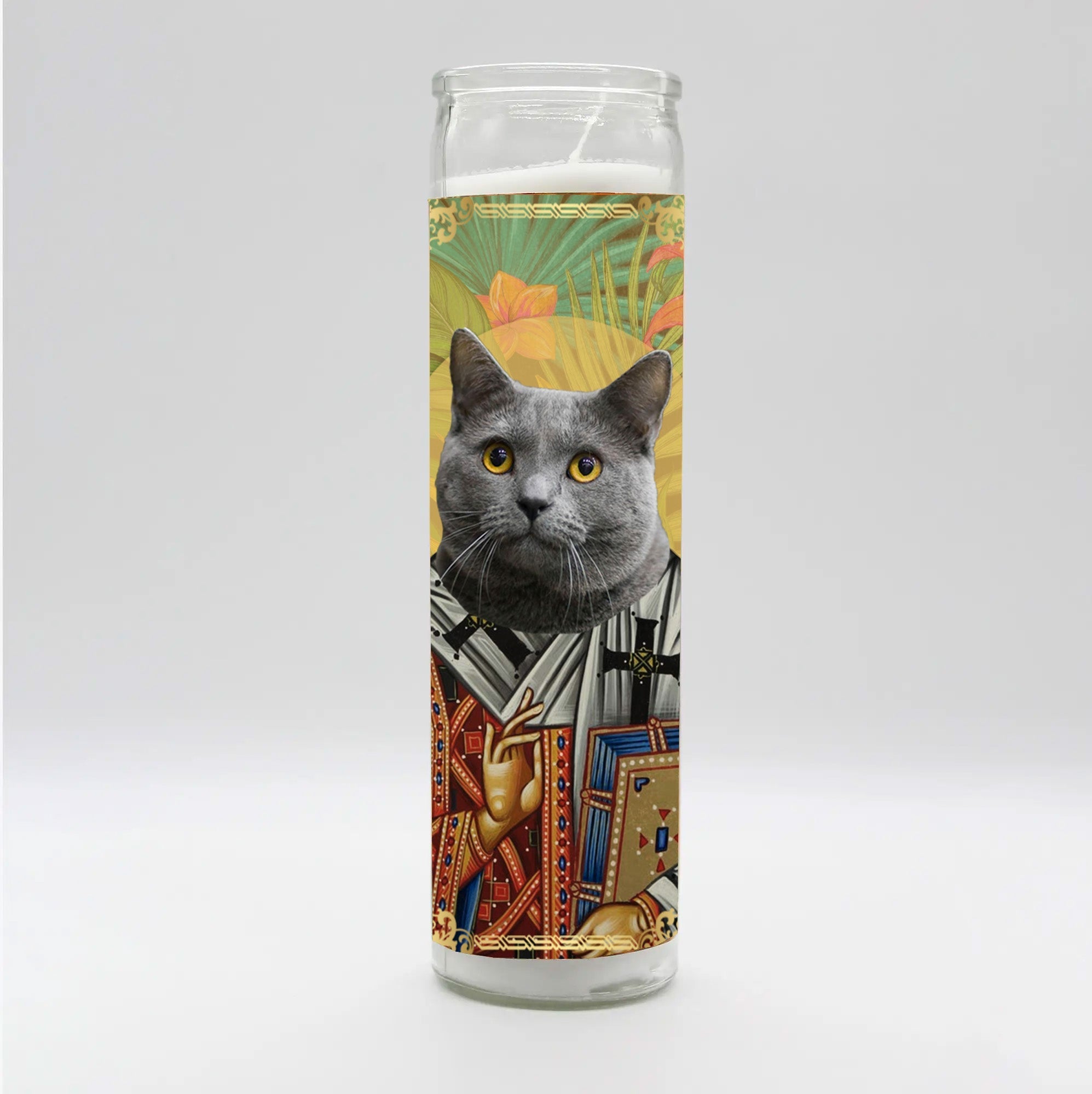 Saint Chartreux Cat Candle by BOBBYK