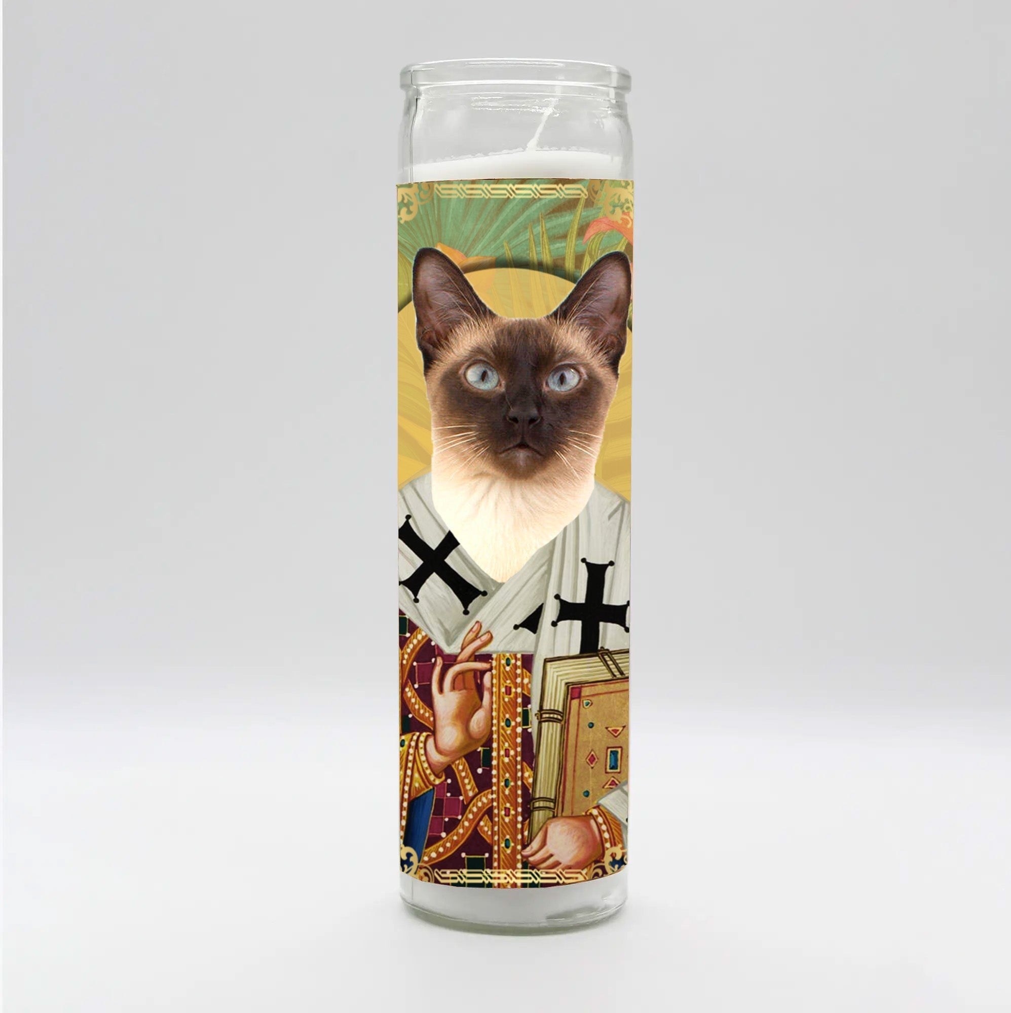 Saint Siamese Cat Candle by BOBBYK