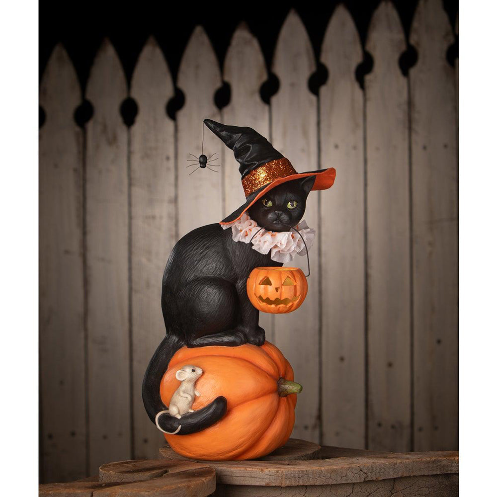 Cat Witch on Pumpkin by Bethany Lowe Designs