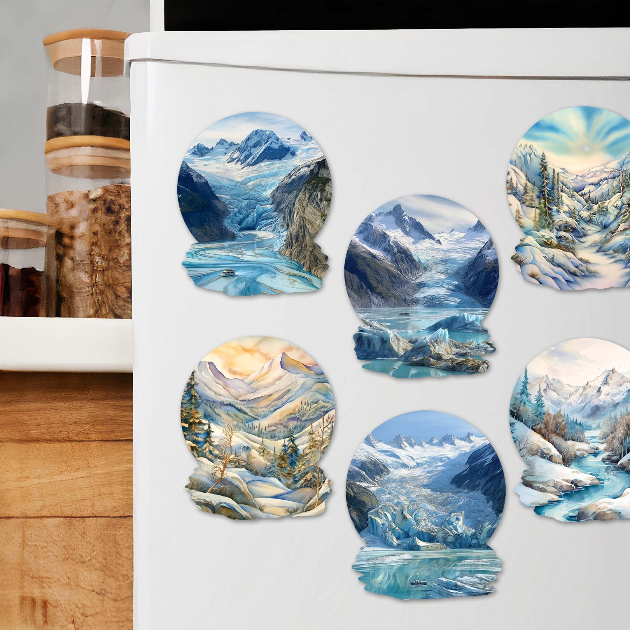 Northern Wonders Decorative Wooden Magnets Set of 6 by Nature Wonders - Wildlife Decor - 8090119G-S6