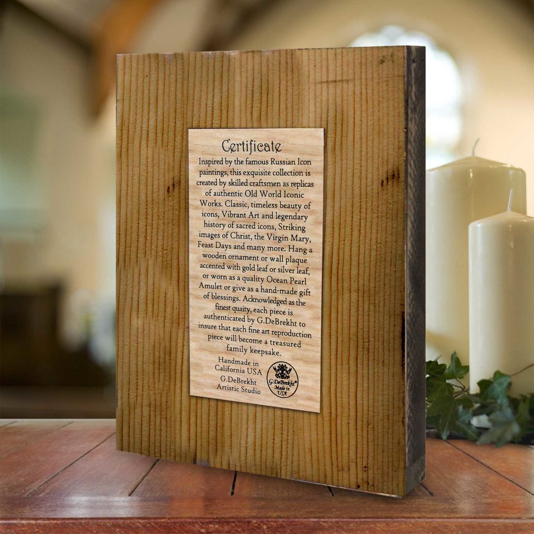 Saint George Wooden Gold Plated Religious Orthodox Sacred Icon - Inspirational Icon Decor - 85013