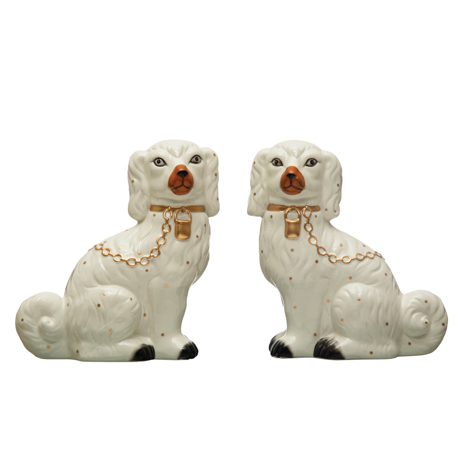 Hand-Painted Ceramic Vintage-Inspired Staffordshire Dog