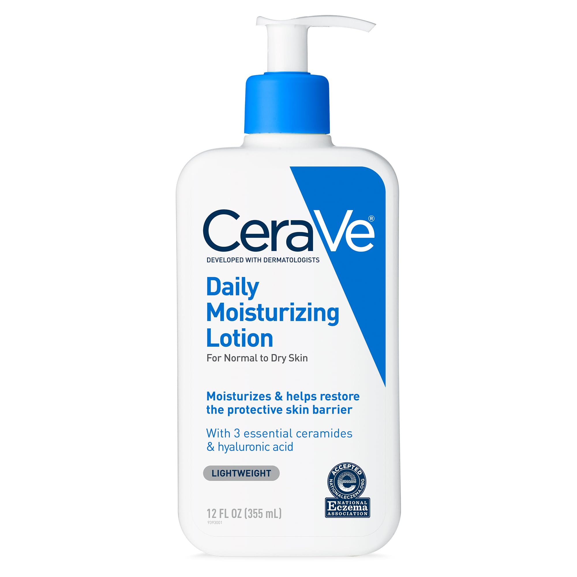 CeraVe Daily Moisturizing Lotion for Dry Skin, Body Lotion & Face Moisturizer with Hyaluronic Acid and Ceramides, Daily Moisturizer, Fragrance Free, Oil-Free, 19 Ounce