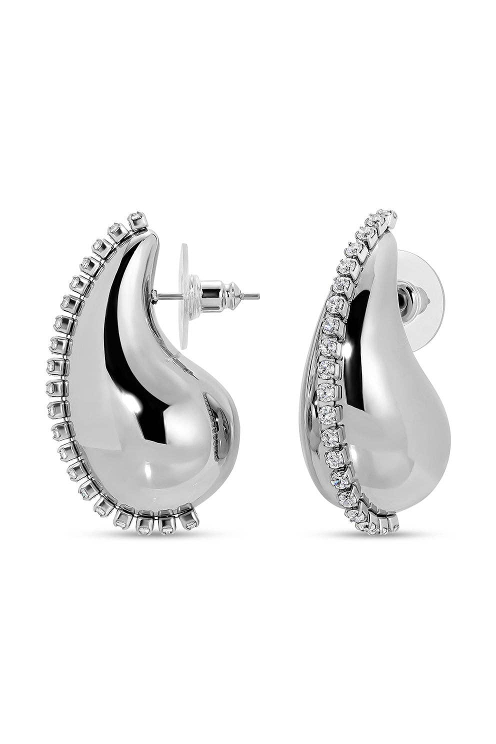 Metallic Bean CZ Earrings