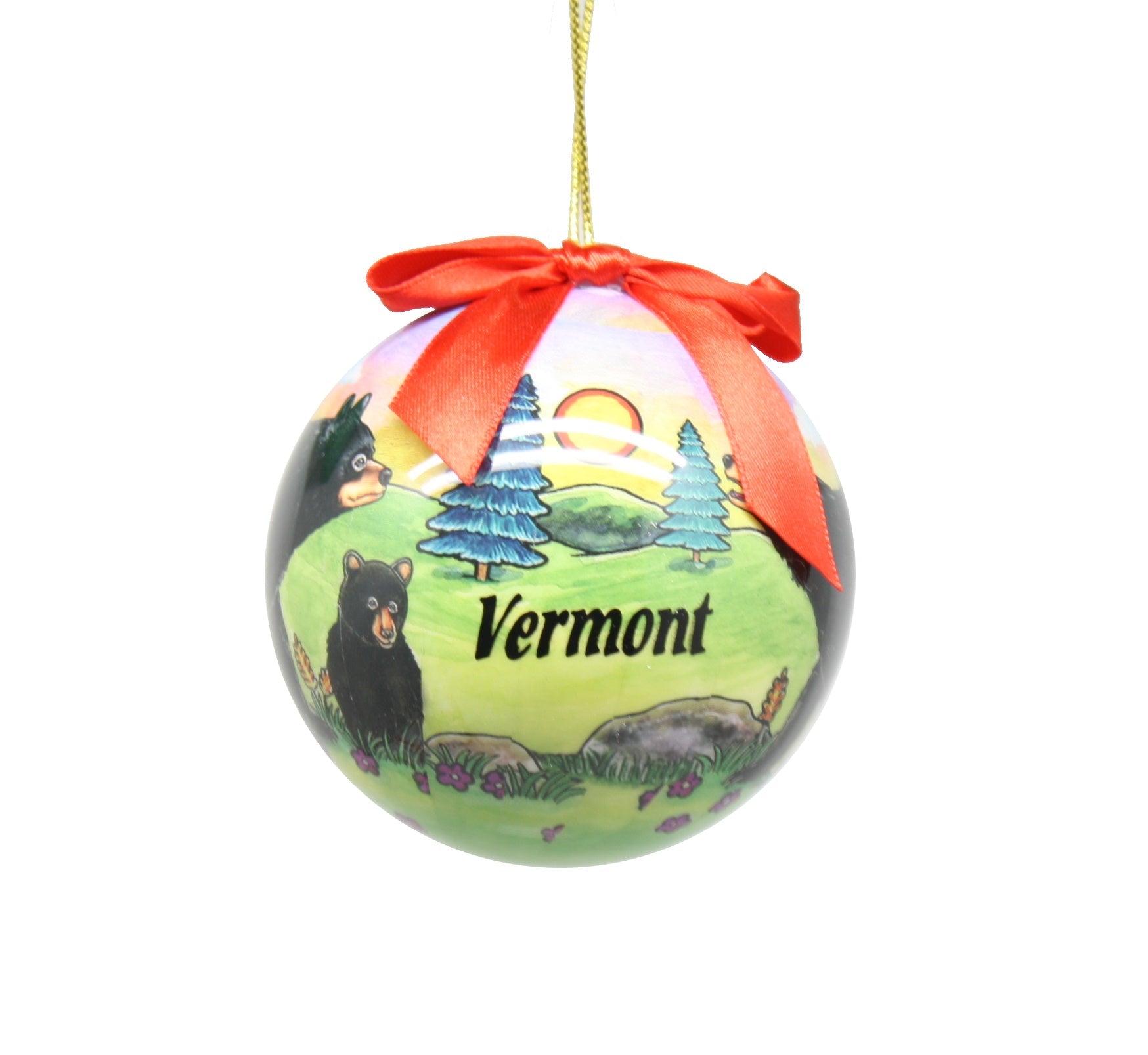 Bear Scene 3" Ball Ornament Boxed