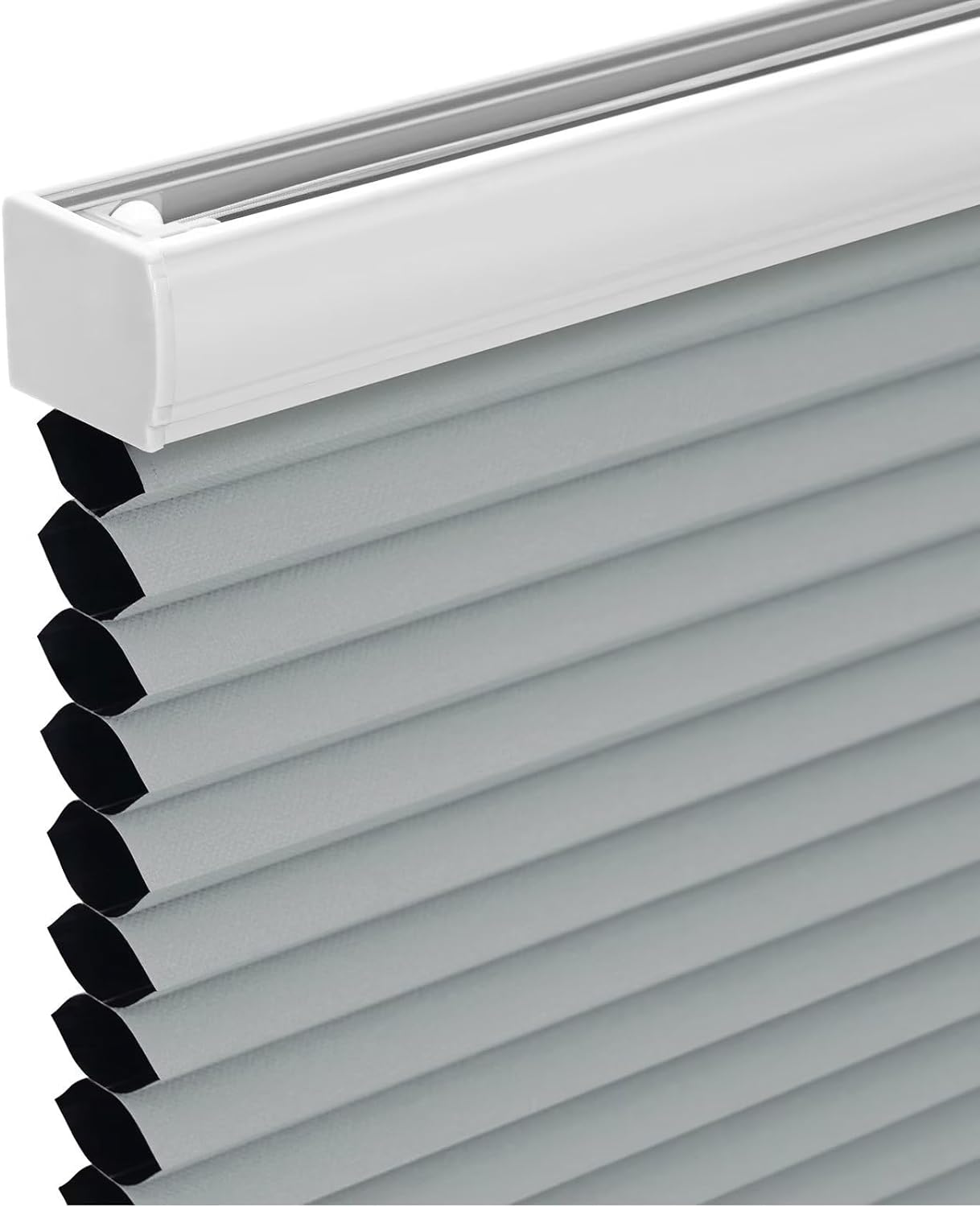 Changshade Cordless Cellular Shades, Blackout Honeycomb Shades for Windows, Room Darkening Pleated Blinds, Easy to Install for Indoor Windows and French Doors, 19" W x 36" H, Grey