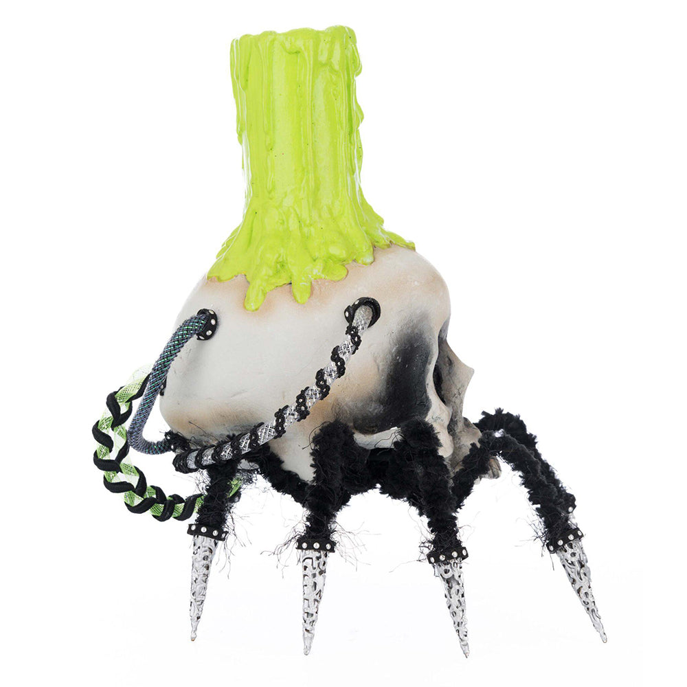 Chaotic Spider Skull Candle Holder by Katherine's Collection