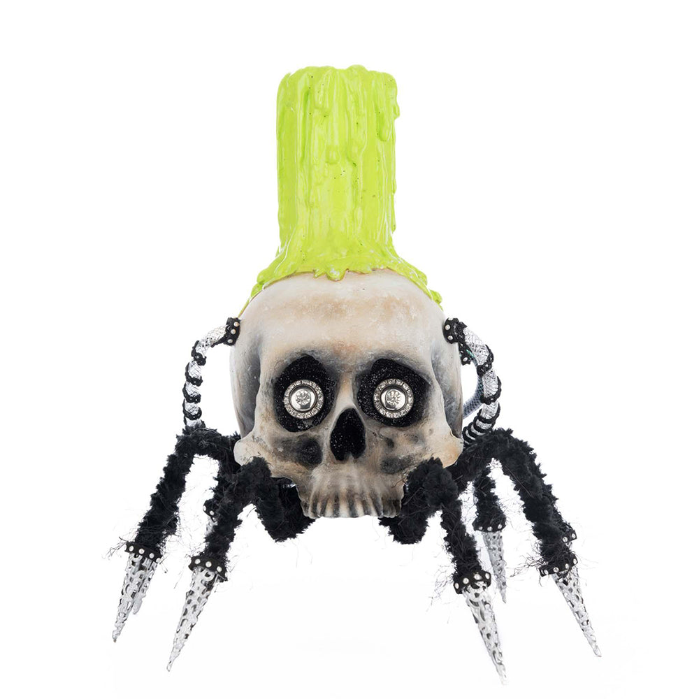 Chaotic Spider Skull Candle Holder by Katherine's Collection