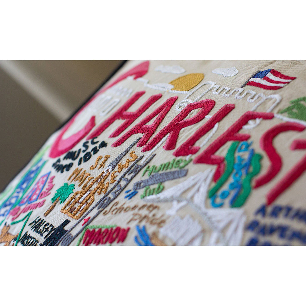 Charleston Hand-Embroidered Pillow