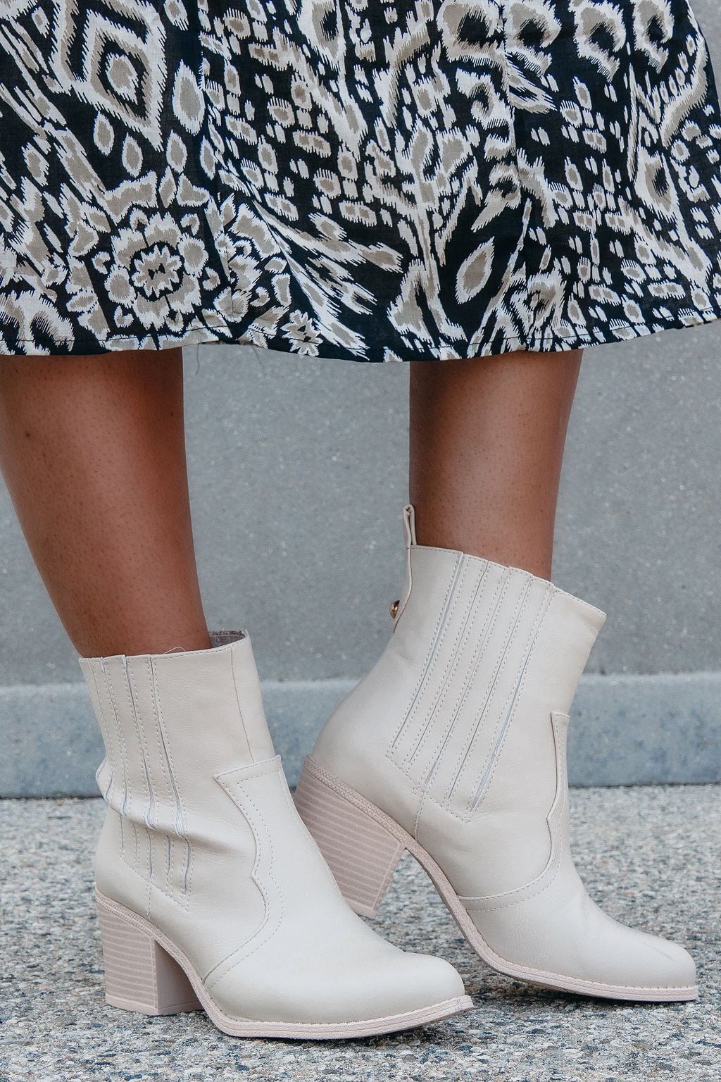 Chinese Laundry Beige U See Ankle Western Booties - FINAL SALE