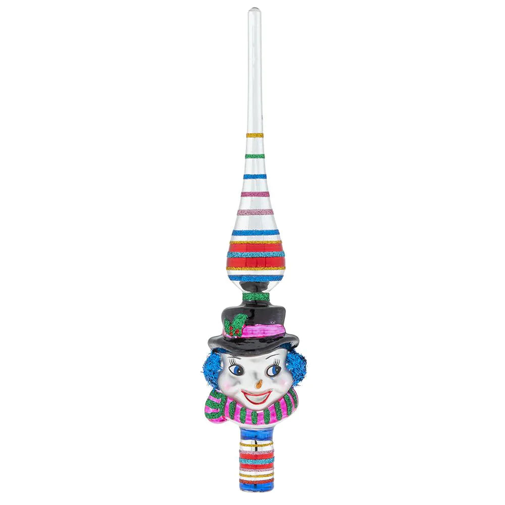 Christmas Confetti 11.5" Snowman Finial Tree Topper by Shiny Brite