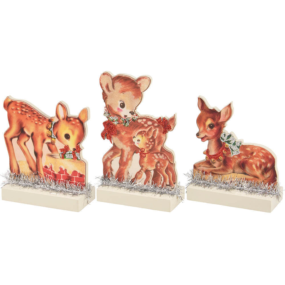 Sweet Christmas Deer Stand Up Set of 3