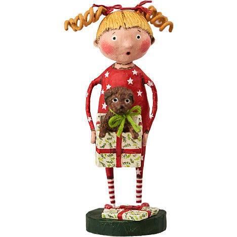 Christmas Pup Holiday Figurine by Lori Mitchell