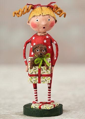 Christmas Pup Holiday Figurine by Lori Mitchell