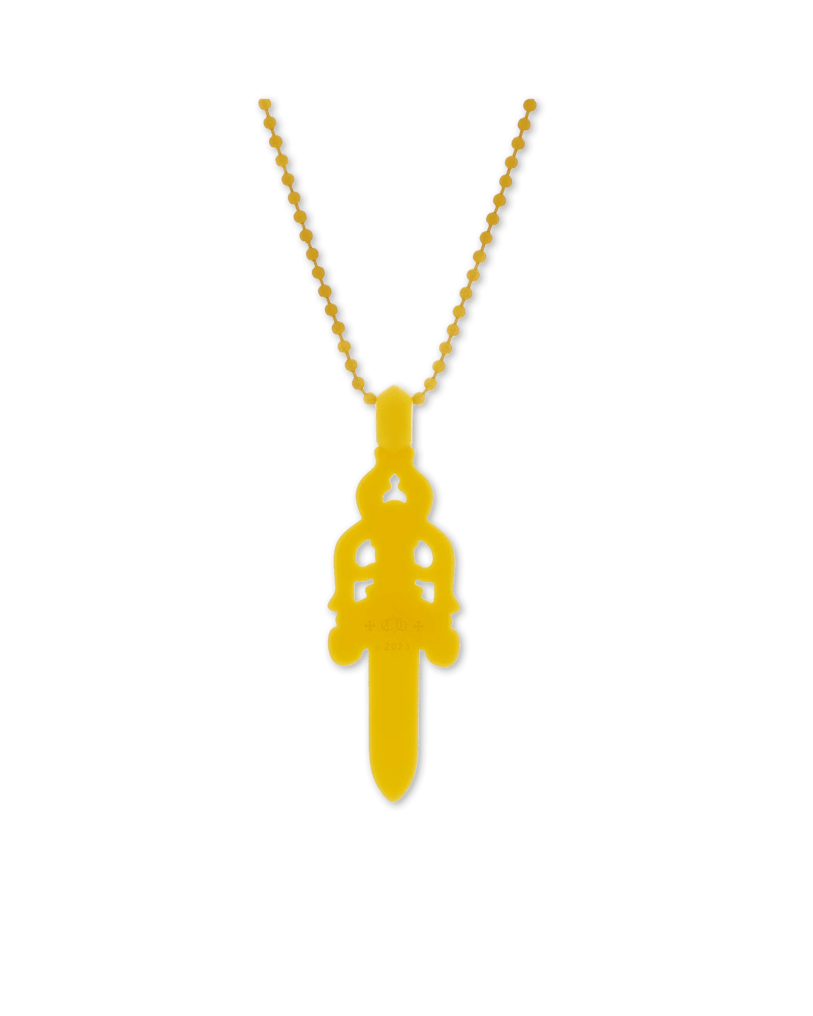 Chrome Hearts Silichrome Dagger Necklace Yellow