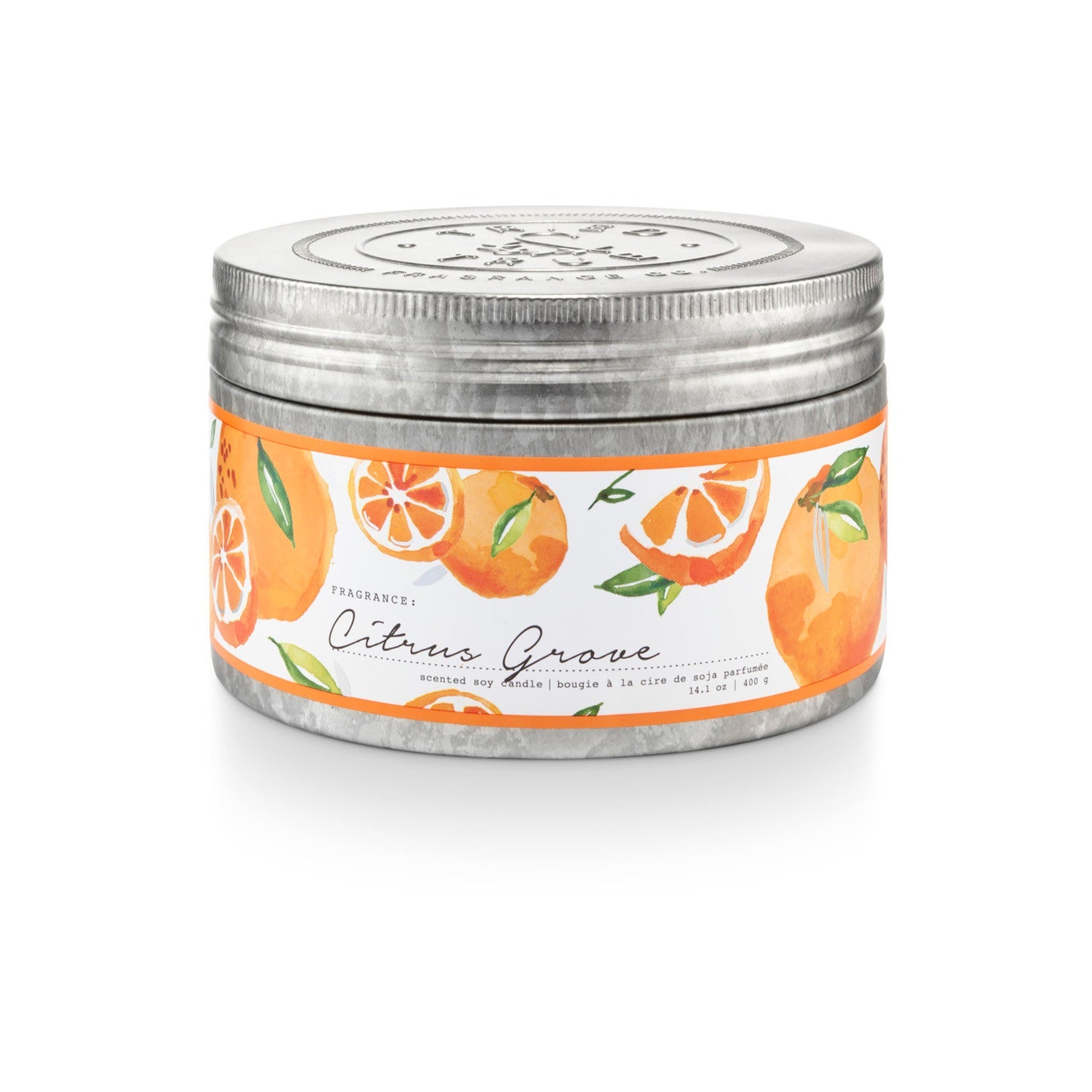 Citrus Grove 3 Wick Soy Candle in Round Tin