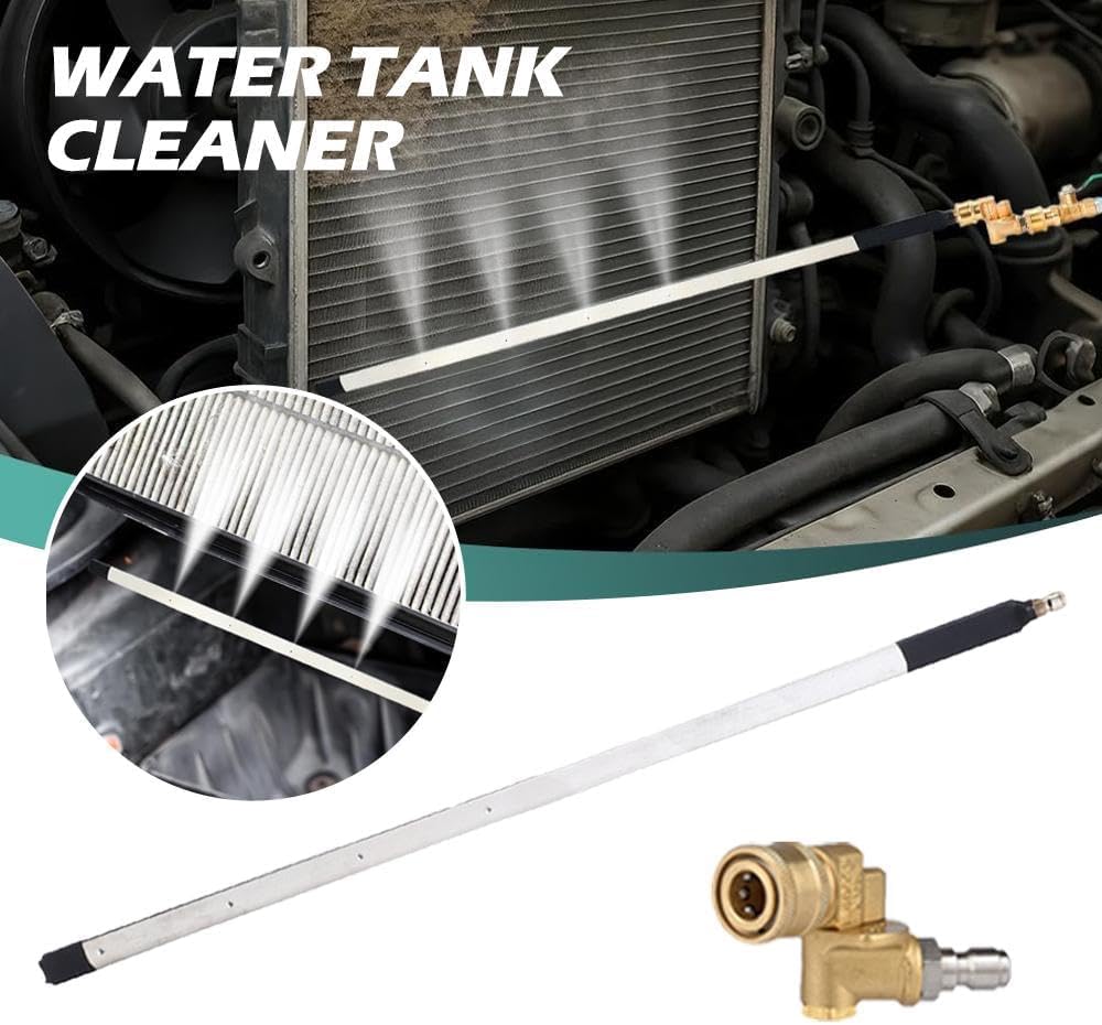 Clear and Clever Radiator Cleaner, Clearandclever Radiator Cleaner, 23.6 Inch（60cm） Thickened Radiator Cleaning Wand with Water & Air Dual-Purpose Connector, Flat Radiator Cleaning for Garden Hose (1)