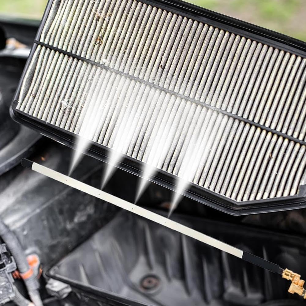 Clear and Clever Radiator Cleaner, Clearandclever Radiator Cleaner, 23.6 Inch（60cm） Thickened Radiator Cleaning Wand with Water & Air Dual-Purpose Connector, Flat Radiator Cleaning for Garden Hose (1)