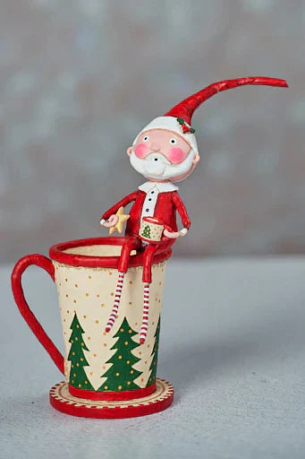 Cocoa and Cookies Santa Figurine by Lori Mitchell