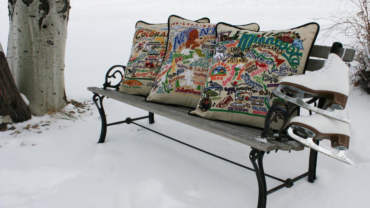 Colorado Hand-Embroidered Pillow