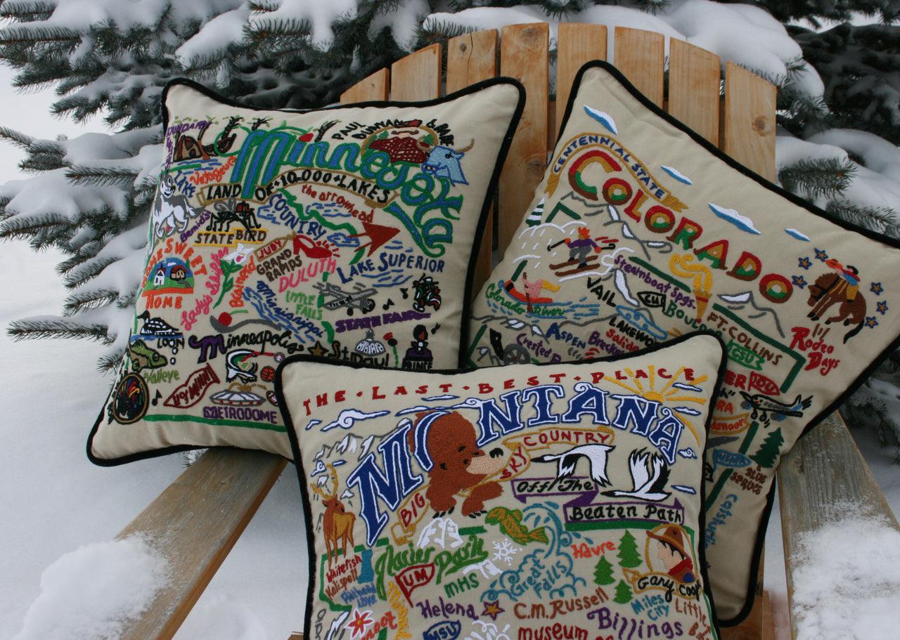 Colorado Hand-Embroidered Pillow