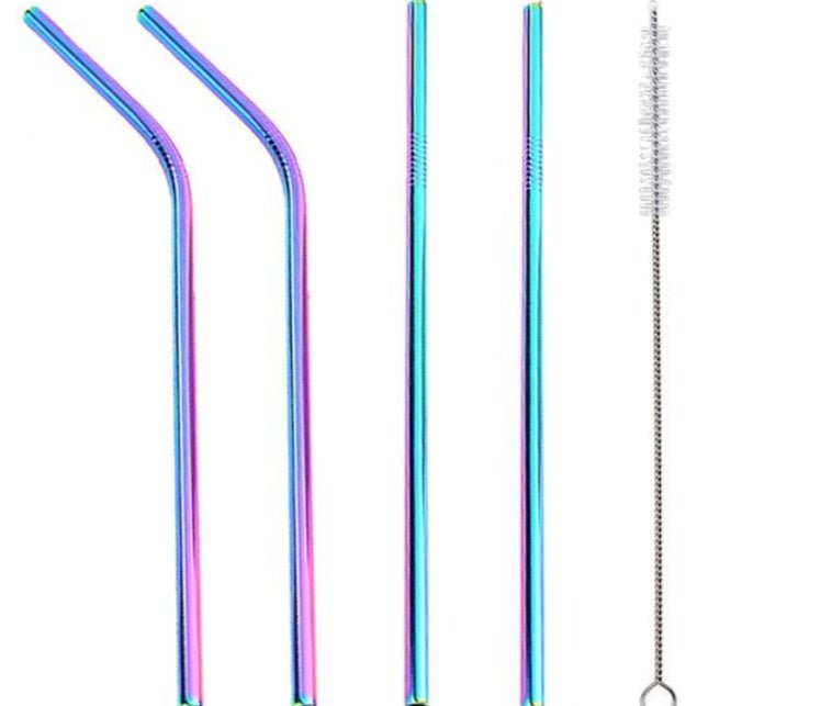 Colourful Reusable Stainless Steel Straws Food grade stainless steel material, safe and reliable