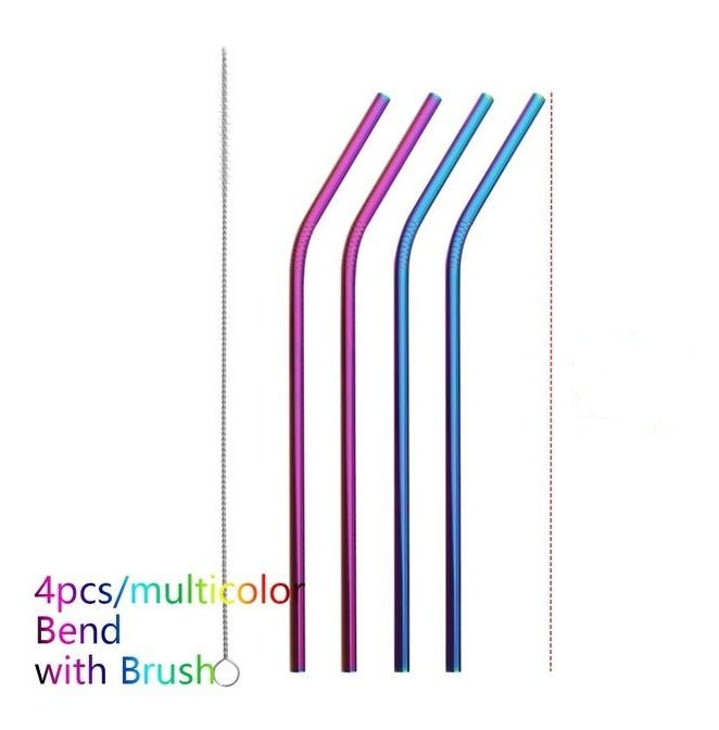 Colourful Reusable Stainless Steel Straws Food grade stainless steel material, safe and reliable