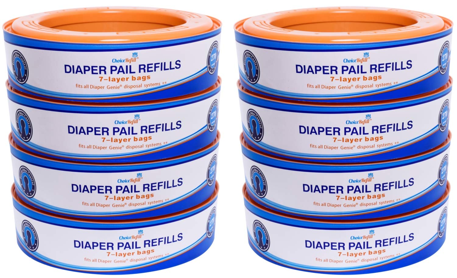 Compatible with Diaper Genie Pails, 4-Pack, 1300count