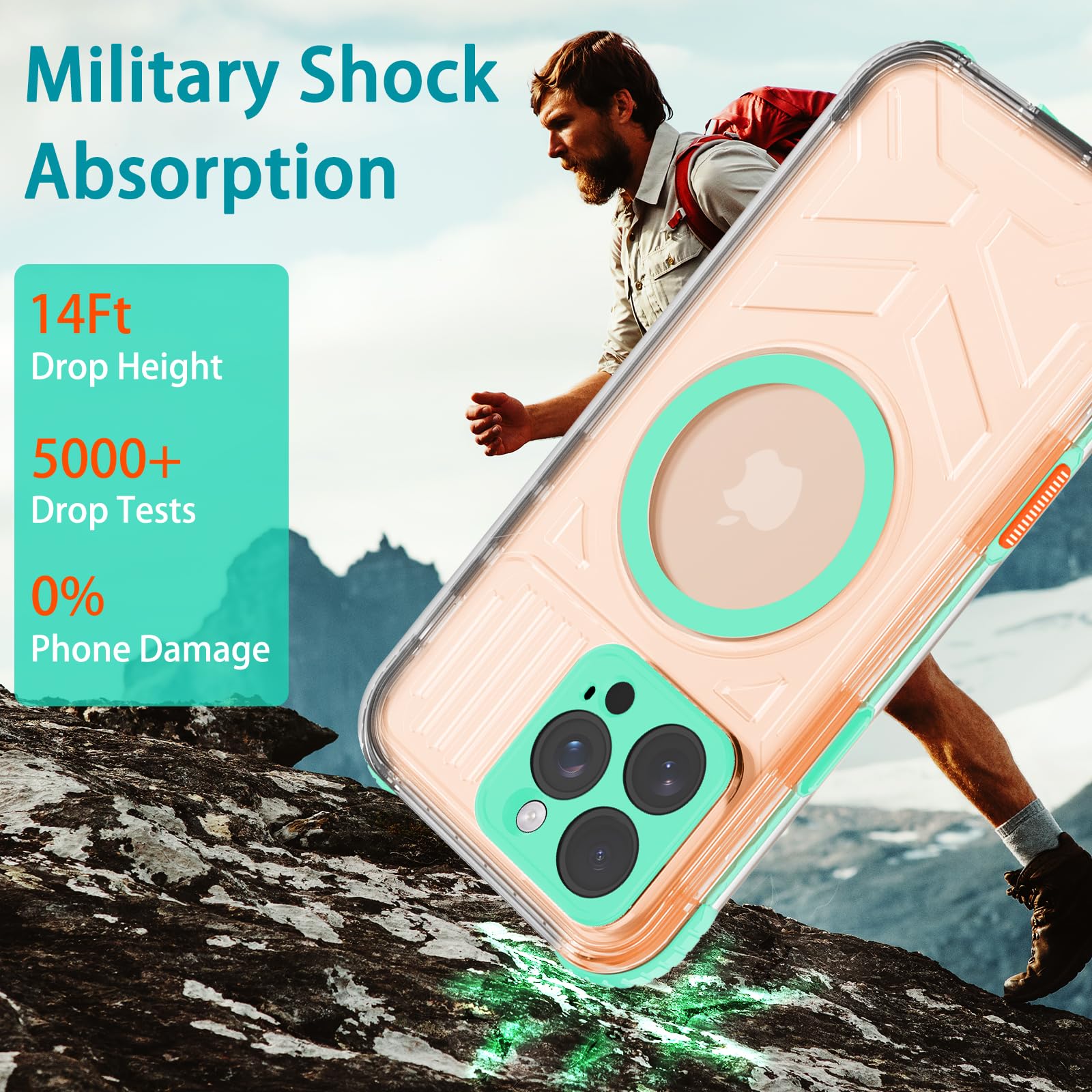 Compatible with iPhone 16 Pro Max Waterproof Case, Shockproof Phone Case with Built in Screen Protector, Full Body Protective Case for iPhone 16 Pro Max 6.9 inch 2024 (Black, 16 Pro Max)