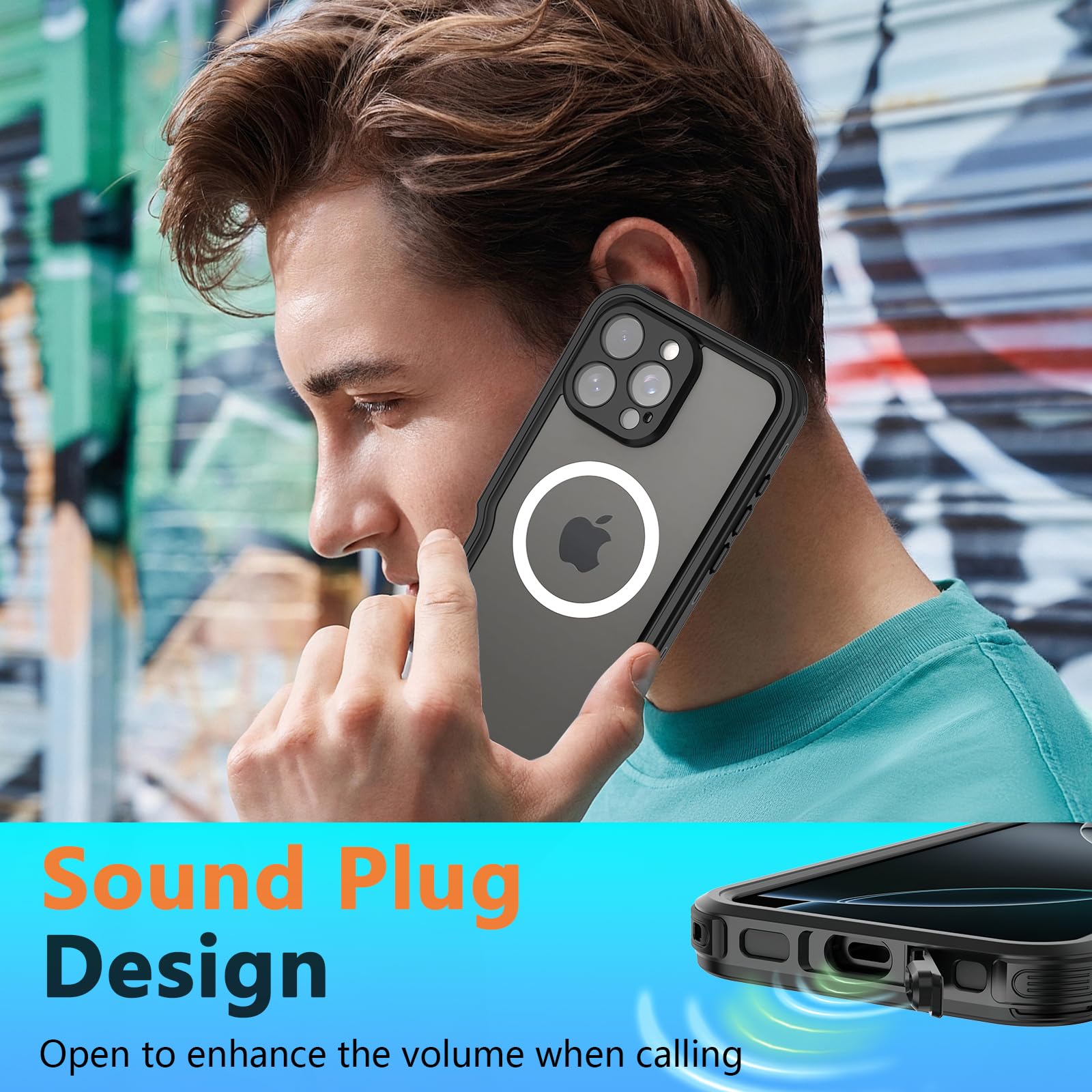 Compatible with iPhone 16 Pro Max Waterproof Case, Shockproof Phone Case with Built in Screen Protector, Full Body Protective Case for iPhone 16 Pro Max 6.9 inch 2024 (Black, 16 Pro Max)