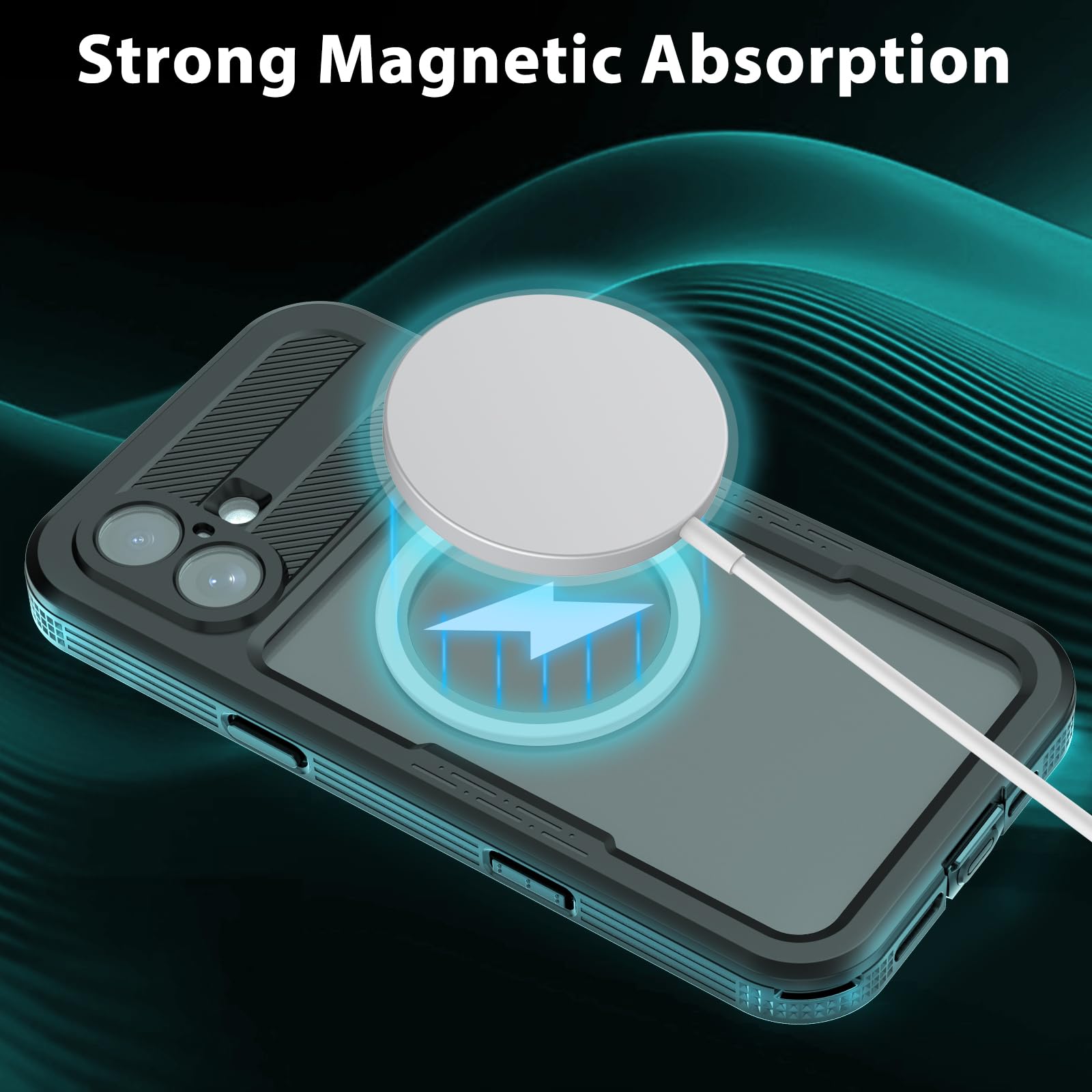 Compatible with iPhone 16 Pro Max Waterproof Case, Shockproof Phone Case with Built in Screen Protector, Full Body Protective Case for iPhone 16 Pro Max 6.9 inch 2024 (Black, 16 Pro Max)