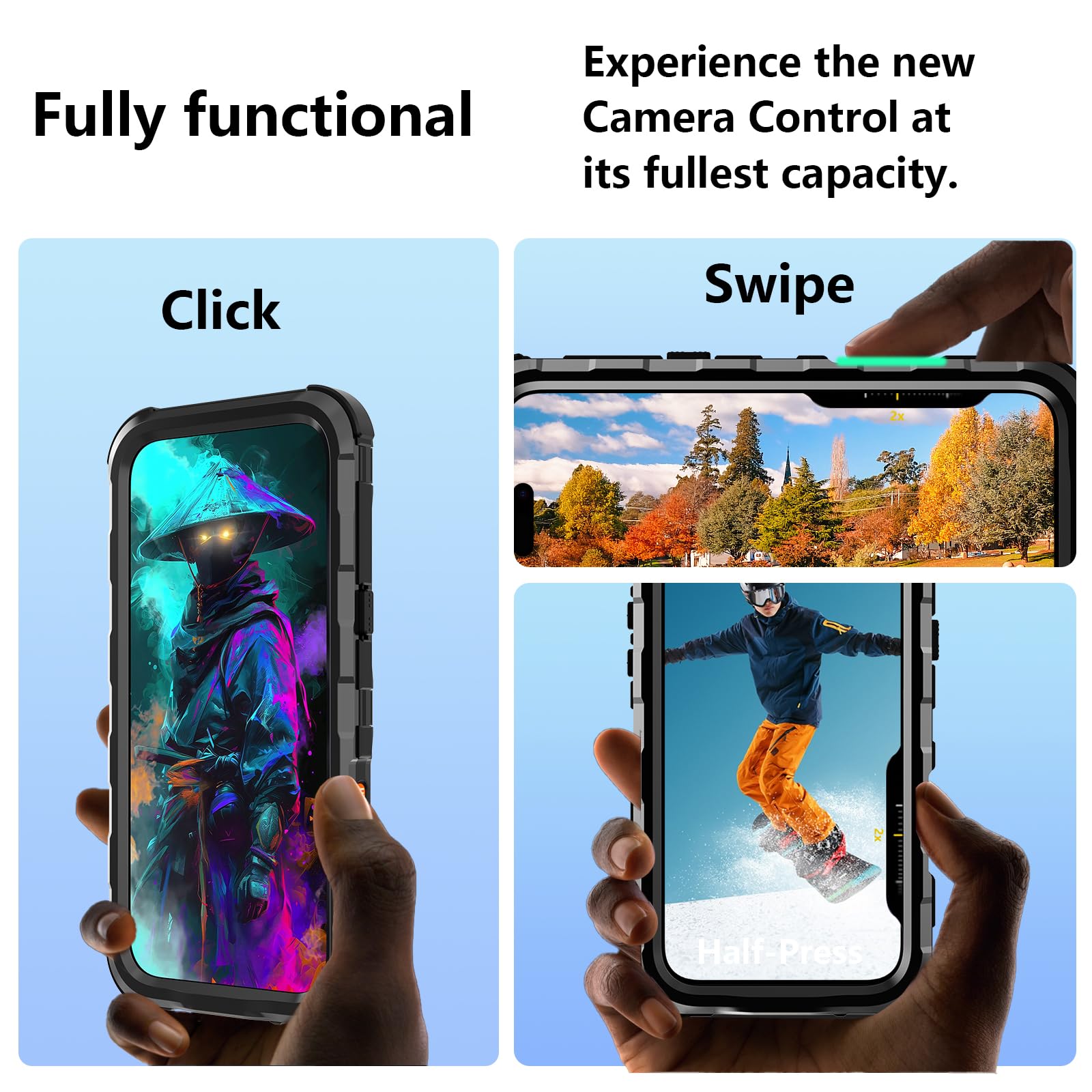 Compatible with iPhone 16 Pro Max Waterproof Case, Shockproof Phone Case with Built in Screen Protector, Full Body Protective Case for iPhone 16 Pro Max 6.9 inch 2024 (Black, 16 Pro Max)