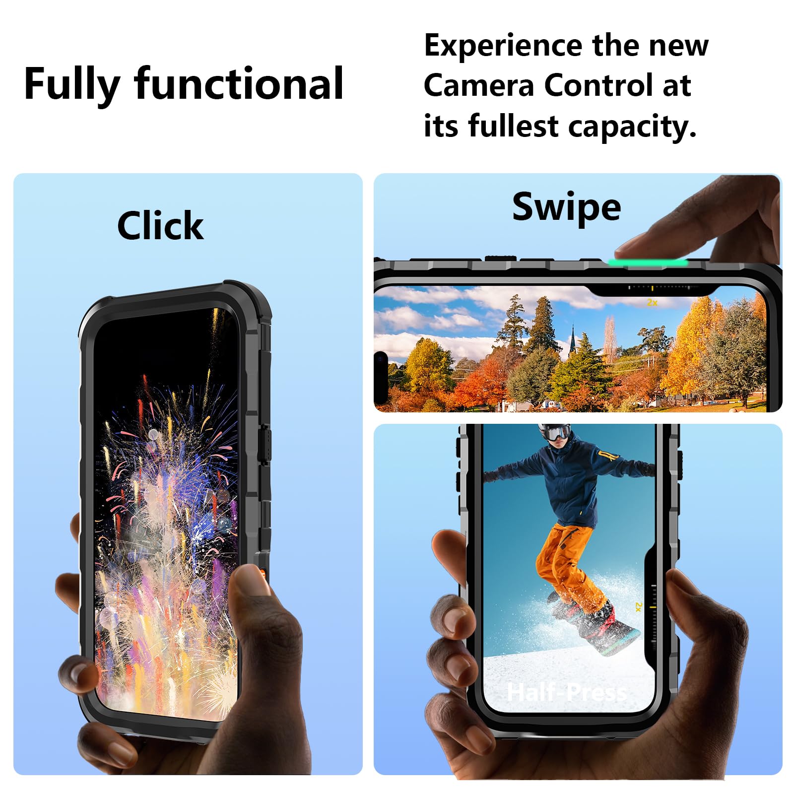 Compatible with iPhone 16 Pro Max Waterproof Case, Shockproof Phone Case with Built in Screen Protector, Full Body Protective Case for iPhone 16 Pro Max 6.9 inch 2024 (Black, 16 Pro Max)