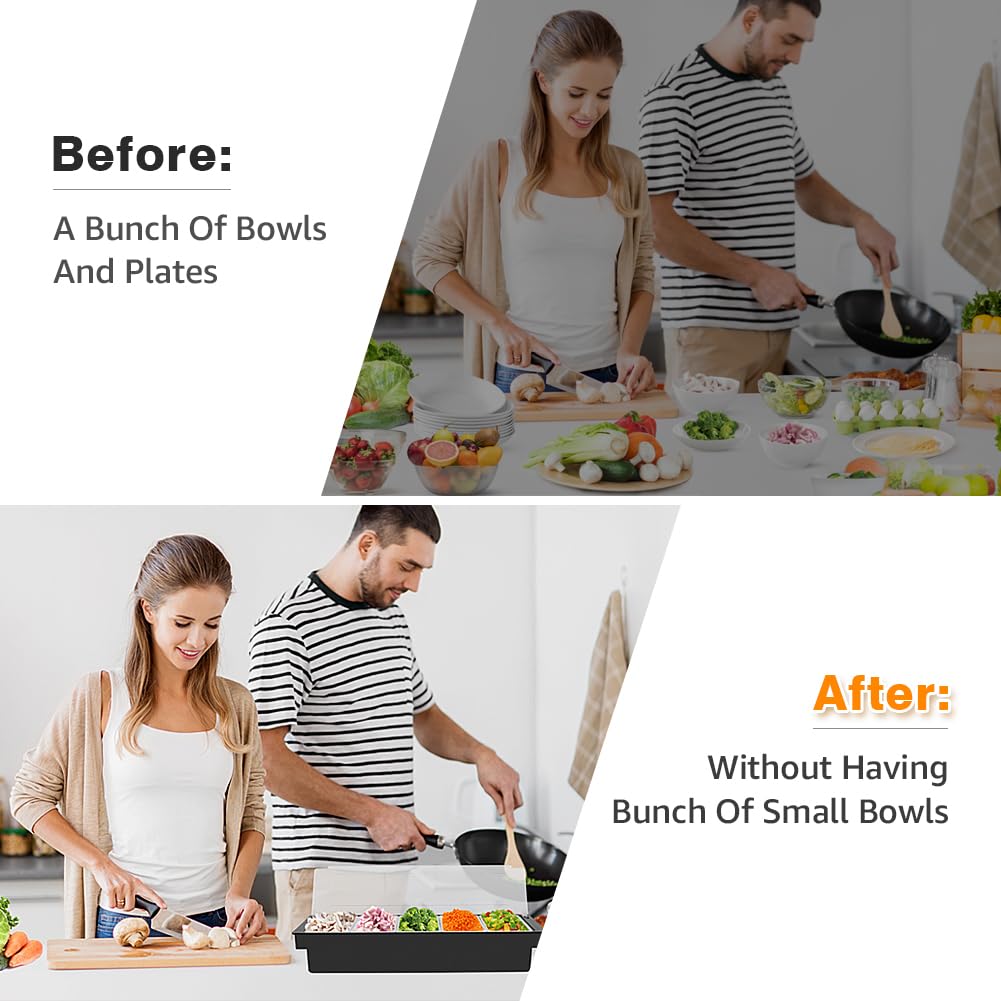 Condiment Garnish Tray Caddy For Bartenders,Bar Garnish Fruit Caddy With Lid,Plastic Condiment Container For Bartending,Outside Parties(4 Compartment)