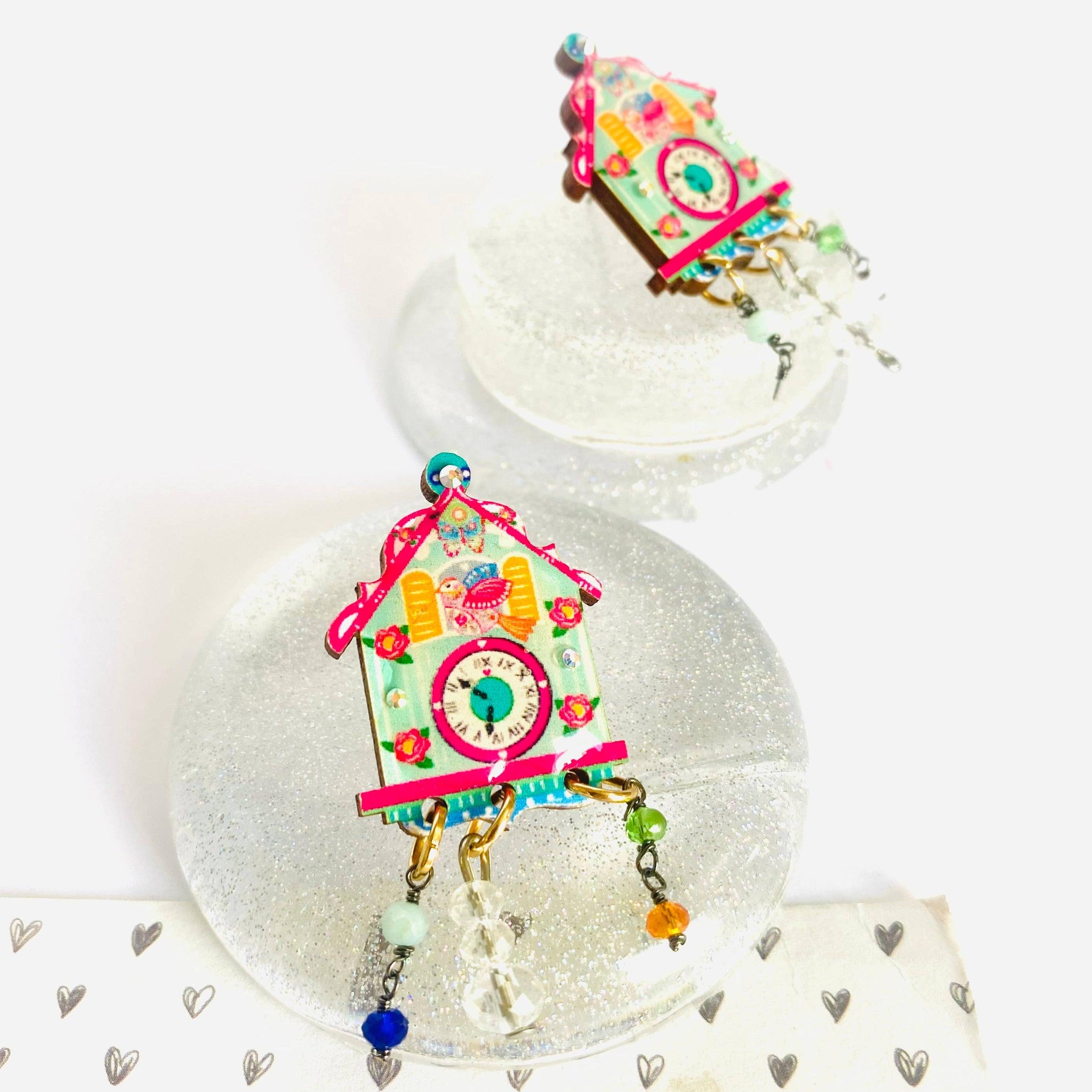 Coo Coo Clock Earrings by Rosie Rose Parker
