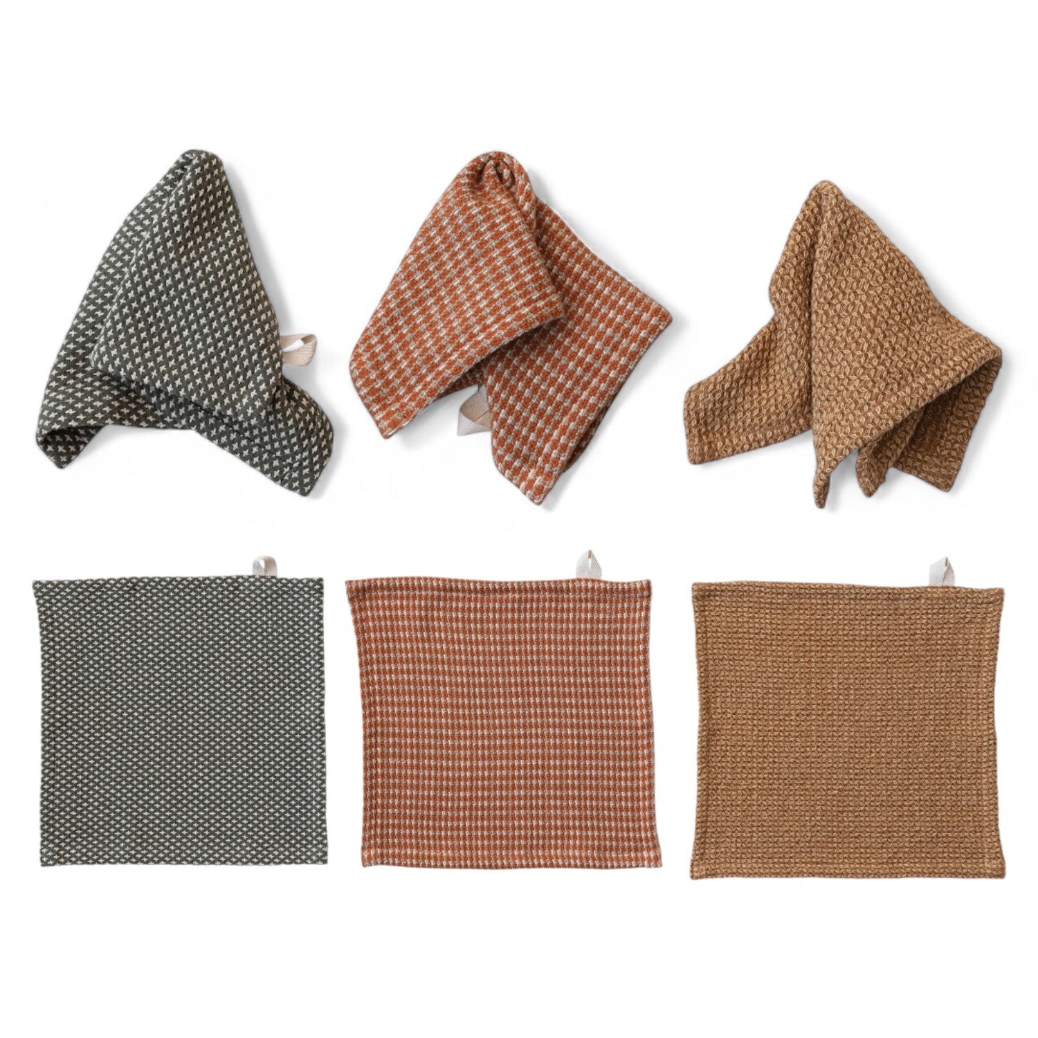 Cotton Dobby Autumn Dish Cloths | Set of 3