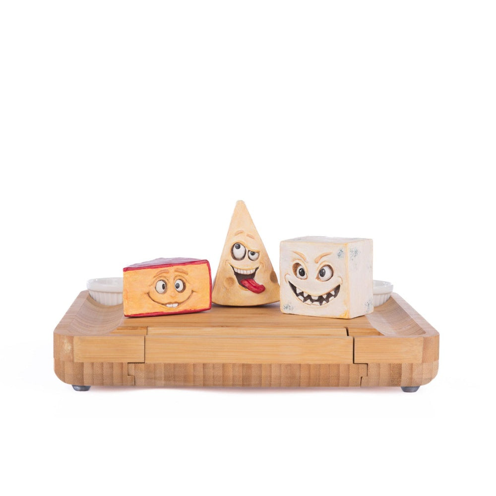 Creepy Cheeses On Charcuterie Board With Knife Set by Katherine's Collection