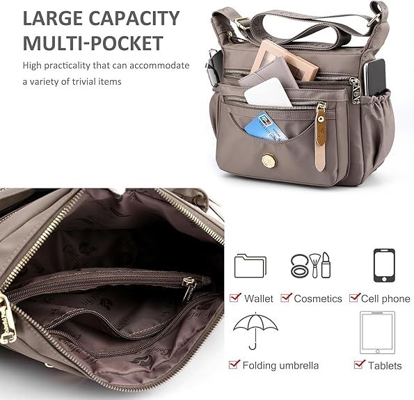 Crossbody Bags for Women Ultra-light Shoulder Bag Ladies Handbag with Adjustable Wide Strap Hobos & Shoulder Bags