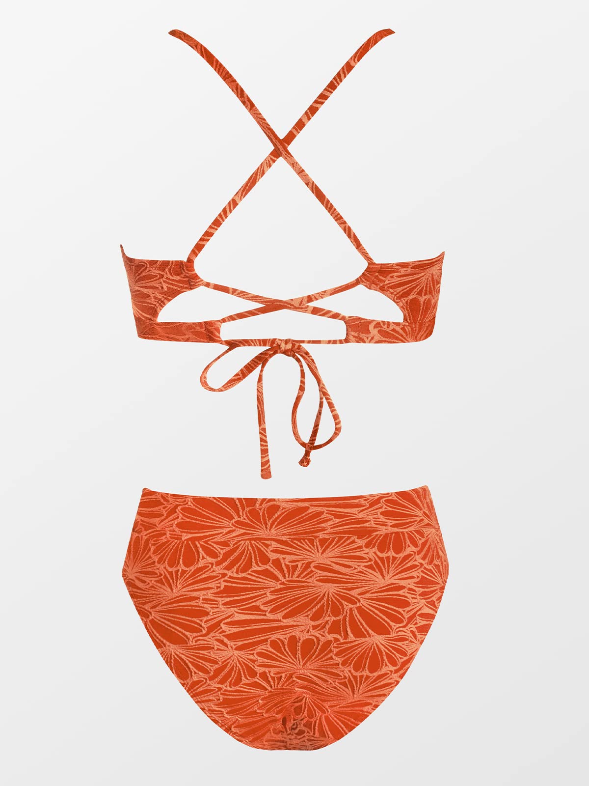 CUPSHE Bikini Set for Women Bathing Suit High Waisted Scalloped V Neck Two Pieces Swimsuit