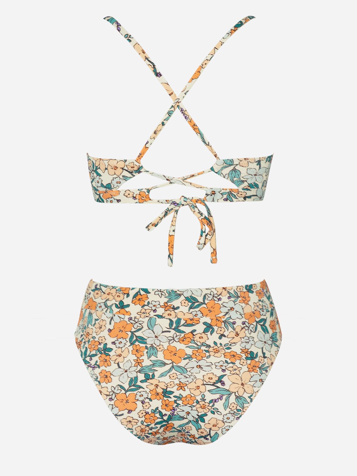 CUPSHE Bikini Set for Women Bathing Suit High Waisted Scalloped V Neck Two Pieces Swimsuit