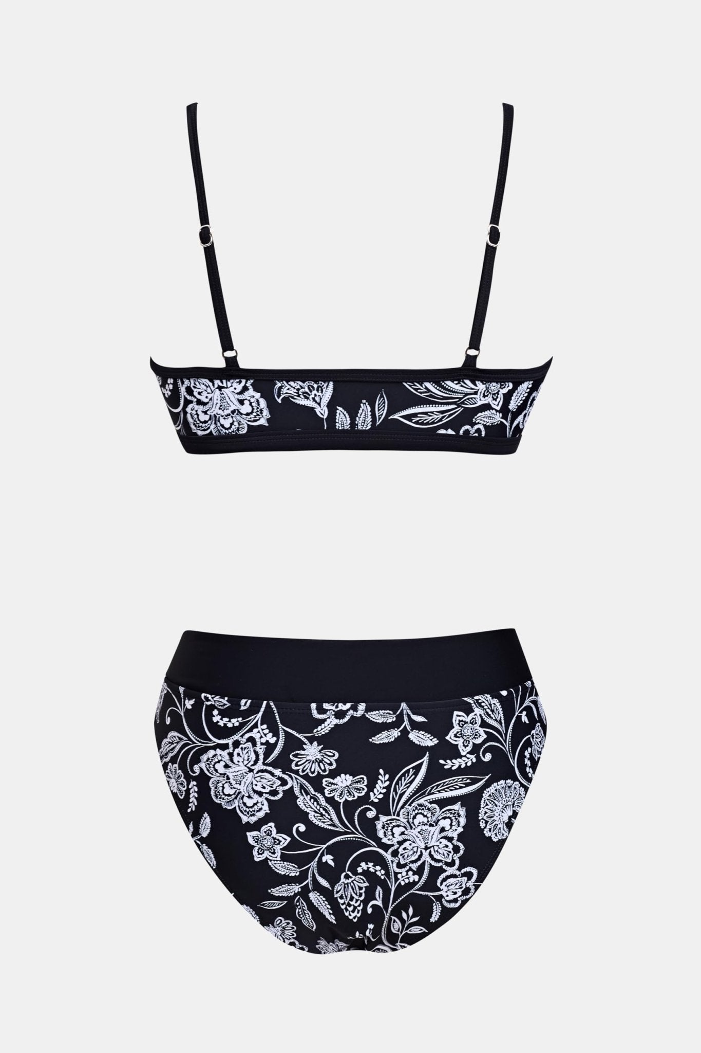 CUPSHE Bikini Set for Women Two Piece Swimsuits Cut Out High Waisted Scoop Neck V Cut Bottom