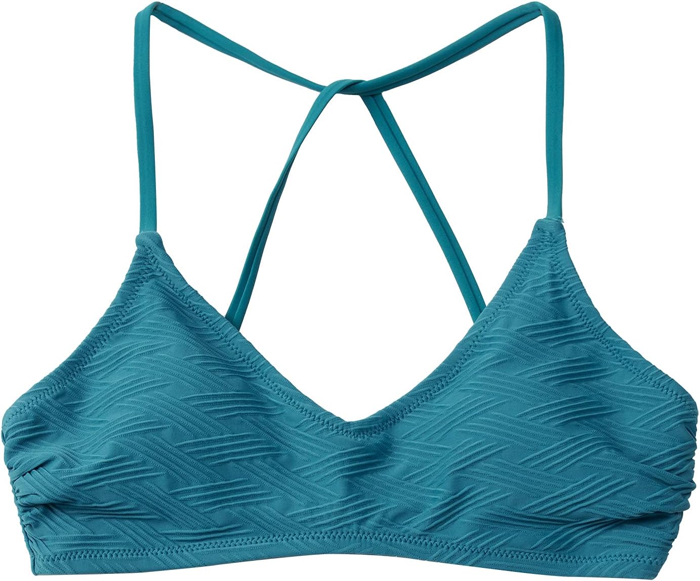 CUPSHE Bikini Top for Women Bathing Suit Criss Cross Self Tie Spaghetti Straps V Neck