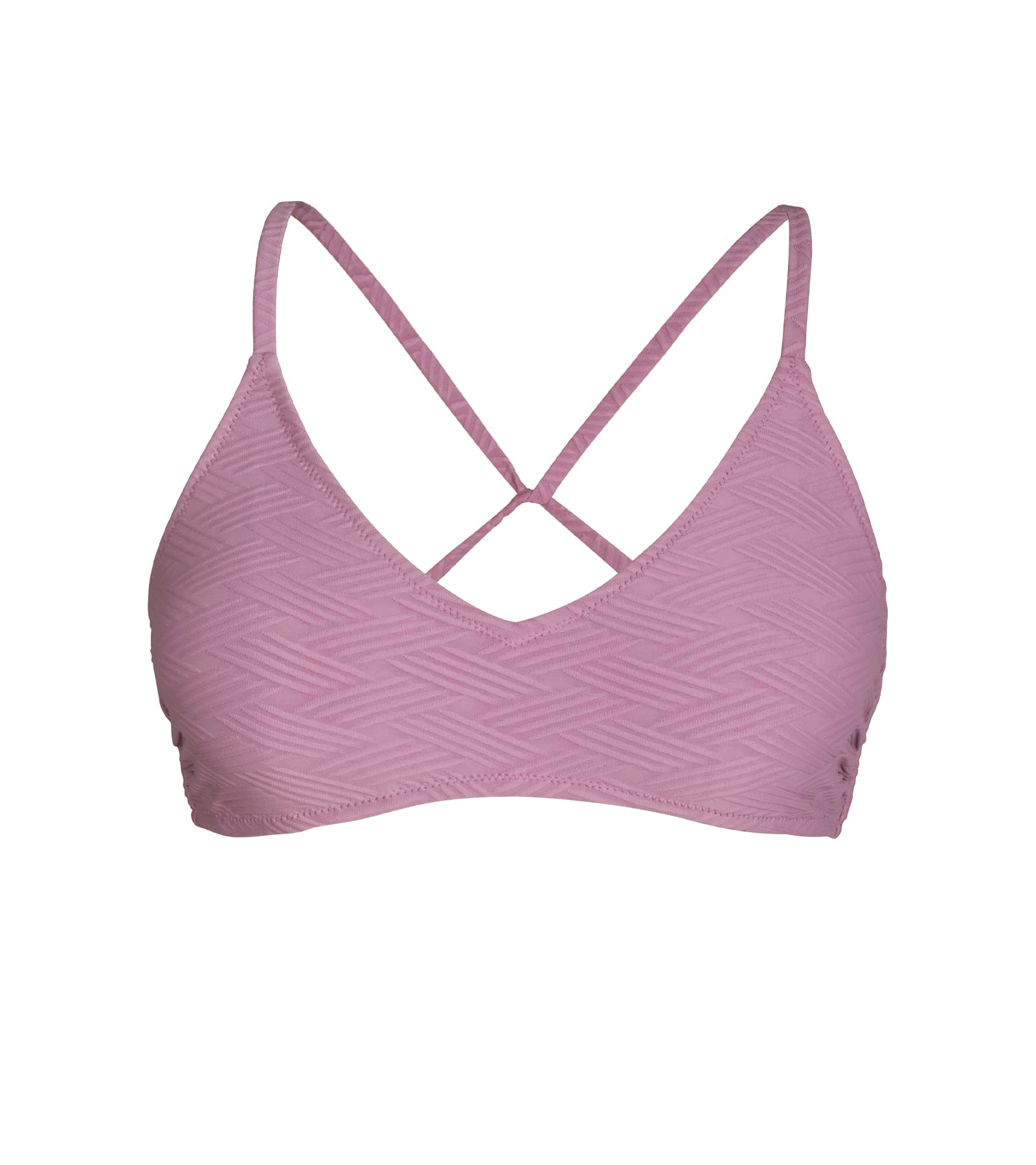 CUPSHE Bikini Top for Women Bathing Suit Criss Cross Self Tie Spaghetti Straps V Neck