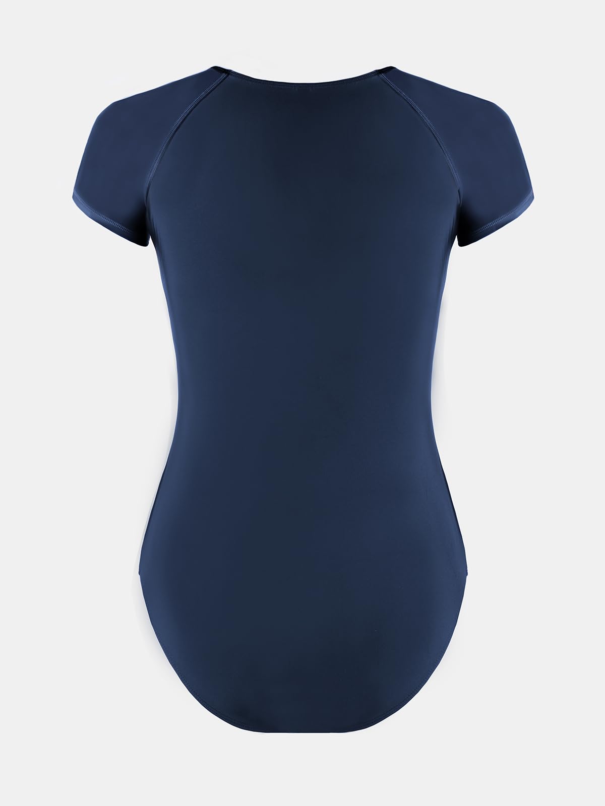 CUPSHE One Piece Swimsuit for Women Mock Neck Zipper Short Sleeve Bathing Suit