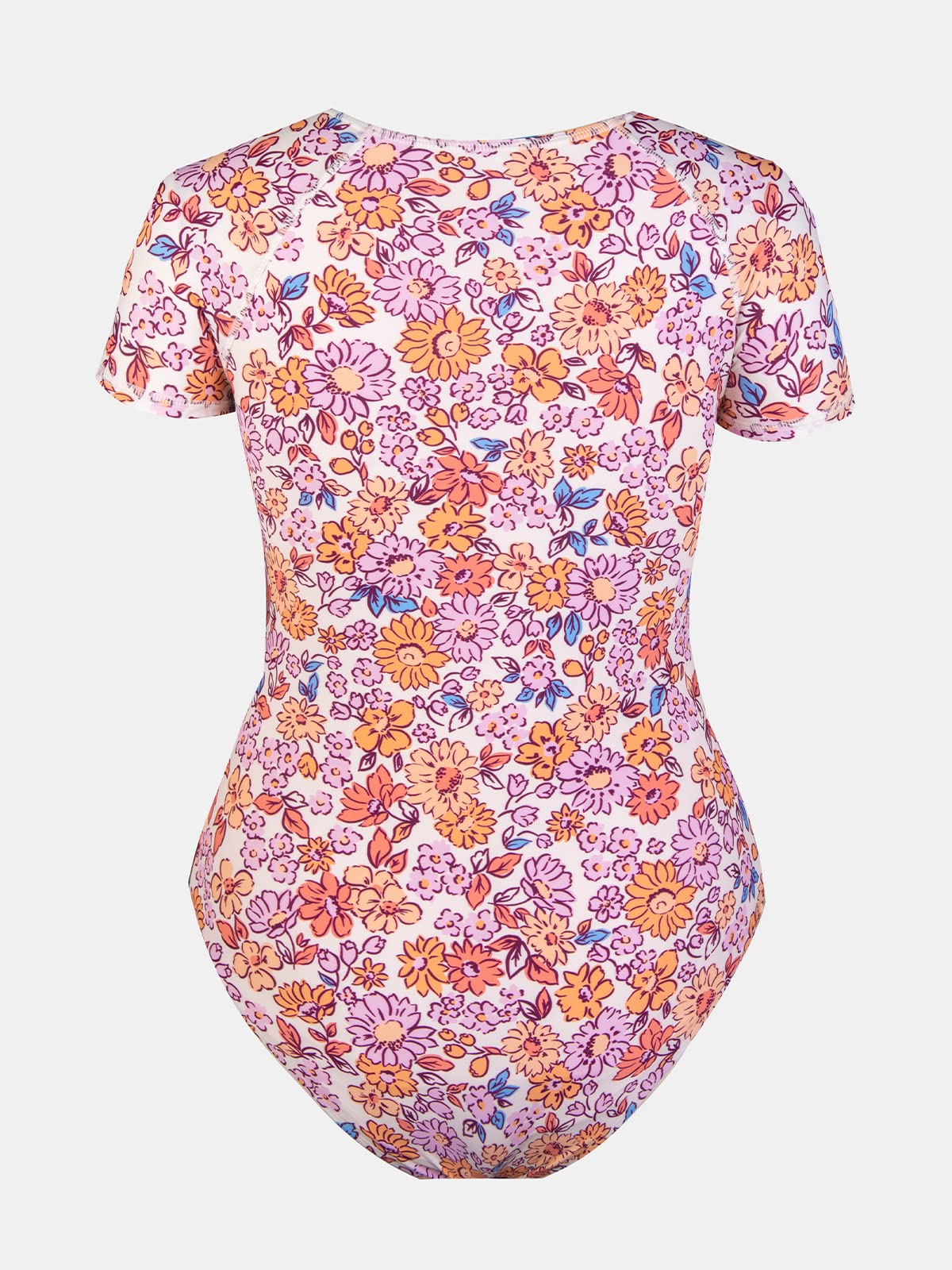 CUPSHE One Piece Swimsuit for Women Mock Neck Zipper Short Sleeve Bathing Suit